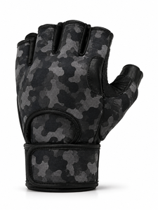 Gants de musculation unisexes en cuir à demi-doigts avec logo personnalisé, antidérapants, respirants, fermeture rapide, pour la gym, le fitness et la musculation - Product Image 2