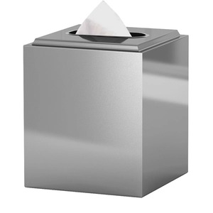Modern Metal Tissue Box Cover Square Design Silver Finish Convenient Home Accessory - Product Image 5