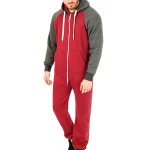 Customizable <b>Men's</b> Onesie Sleepwear Manufacture Hooded Breathable Solid Fleece <b>Pajamas</b> With Plush Sleeves Jumpsuit <b>Men's</b> - Product Image 3