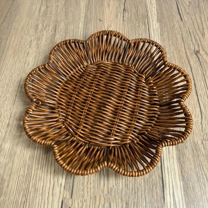 Rattan Serving <b>Tray</b> Flower Shape Woven Food Plate <b>Snack</b> Display <b>Tray</b> for Catering Table Decor - Product Image 2