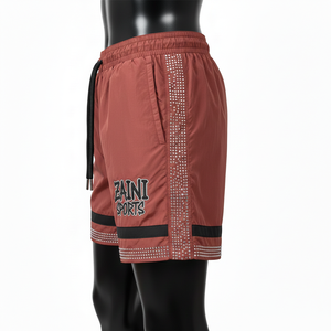 Shorts cortavientos para mujer, tela de nailon tejida premium, transpirable, paneles laterales perforados, logotipo con transferencia térmica. - Product Image 3