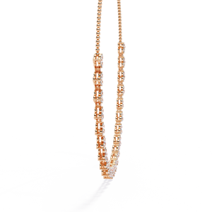 Round Synthetic Lab Diamond <b>Necklace</b> 10K 14K 18K Rose Gold Floral Vine Inspired Design for Elegant Women’s Diamond Jewellery - Product Image 4