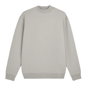 Achetez un sweat-shirt à capuche oversize en polaire polyester/coton uni personnalisé, à col rond, à épaules tombantes, modèle 2025 - Product Image 5