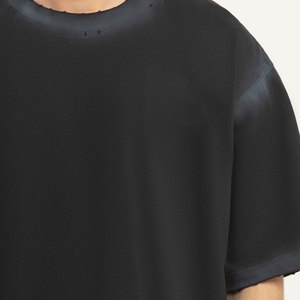 เสื้อยืดคอตตอนผ้าคอตตอนผ้าคอตตอนสีเรียบใหม่ระบายอากาศได้เปิดไหล่ - Product Image 6