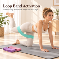 Kit d'entraînement à domicile personnalisé imprimé : Pilates, Yoga avec tapis, ballon de stabilité, blocs, bandes de résistance, haltères pour la gym