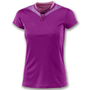 T-shirt sportif vert à col en V et manches courtes pour femme, coupe classique, séchage rapide, en polyester tricoté, couleur unie, idéal printemps-été - Product Image 5
