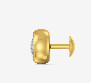 Boucles d'oreilles AMBER JEWELS en diamant de laboratoire sculpté, or massif 14 carats poli, clous de luxe unisexes, tendance, pour célébration d'anniversaire - Product Image 3