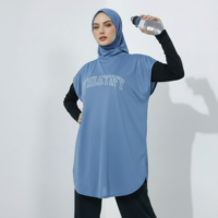 Robe de sport islamique ample et modeste pour femmes, tunique de sport avec hijab, conçue pour la gym, le yoga, les exercices quotidiens, respirante, séchage rapide, UPF50+