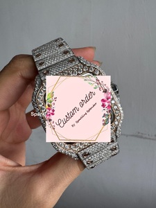 นาฬิกาข้อมือผู้ชายหรูหรา ทรงสี่เหลี่ยม 41 มม. ประดับเพชร VVS มอยส์ซาไนต์ ระบบจักรกล พร้อมฟังก์ชั่นวันที่ ตัวเรือนสแตนเลส กระจกแซฟไฟร์ สายขนาด 20 มม. ดีไซน์อนาล็อก สไตล์ฮิปฮอป - Product Image 4