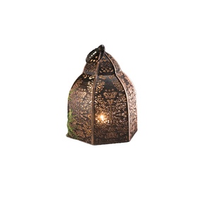 Linterna Oriental de metal/vidrio, diseño de corte marroquí, novedad - Product Image 1