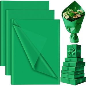 PLULON 60 Fogli di Carta Velina Verde 14 X 20 Pollici, Confezione all'Ingrosso per Artigianato, Sacchetti Regalo, Decorazioni per Feste e Confezioni Regalo - Product Image 1