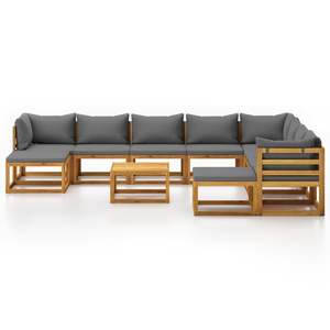 11-Piece Solid Acacia <b>Wood</b> <b>Patio</b> Lounge <b>Set</b> with Cushions for Garden Leisure - Product Image 3