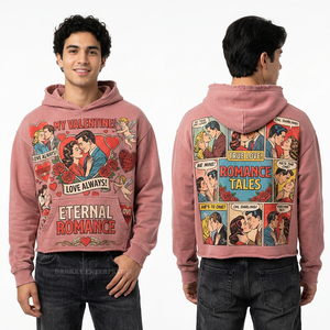 Sweat à capuche pour homme avec broderie en relief, logo personnalisé, streetwear, pull en coton épais, molleton français, coupe oversize - Product Image 2