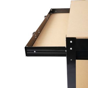 Steel Workbench with Tool <b>Storage</b> Drawer and Peg Board 63\" <b>Workshop</b> Work Bench for Tool Cabinets - Product Image 6