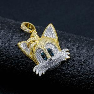 Pendentif Hip Hop Iced Out en Moissanite Renard Cartoon, en Argent 925 Plaqué Or, avec Diamants, pour Hommes et Femmes - Product Image 6
