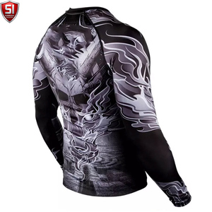 Maillot de compression unisexe à manches longues, imprimé, séchage rapide, en Spandex/Polyester, léger, pour le sport - Product Image 4