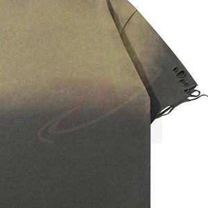 Camiseta de manga corta oversize para hombre con efecto degradado, cuello redondo, estilo urbano, de algodón tejido, con estrellas y recortes - Product Image 5