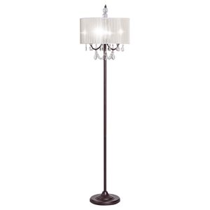 Elegante Lampada da Terra con Paralume Trasparente e Lampadine LED a Sospensione in Cristallo - Product Image 1