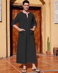 Qamis traditionnels musulmans de haute qualité pour hommes, avec poches latérales personnalisables, Jubbah turque du Pakistan, faible MOQ, respirant - Product Image 3