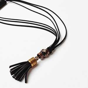 Fashion Necklace for Men-Adjustable Pure Leather Cord with Tassel Pendant - Product Image 4