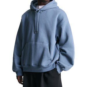 Men's <b>Plain</b> Custom Logo Drop Shoulder Thick Oversized Casual Hoodie Women's Streetwear Pullover Heavyweight Casual <b>Sweatshirt</b> - Product Image 3