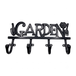 Crochets et rails décoratifs en métal pour jardin, fixation murale et sur porte, avec 4 supports, multifonctionnels et personnalisables - Product Image 1