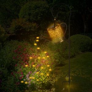 Solar Powered Watering Can String Light Hollow LED Garden Fairy Decoration Stake Lights for Pathway YA - Product Image 4