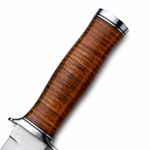 Couteau Bowie Drop Point en Acier Inoxydable D2 Fait Main, avec Étui en Cuir, Manche en Bois, Garde en Acier, Personnalisable OEM, Qualité DIY pour le Camping - Product Image 2