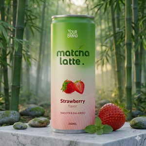 Venta al por mayor de Matcha Latte enlatado de aluminio de 250ml, sin azúcar, 100% puro, marca privada, 8% Brix, origen Vietnam, helado - Product Image 6