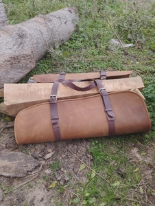 Sac de transport robuste en cuir véritable et bois pour bûches, sac fourre-tout rustique pour foyer LWC-0052 - Product Image 2
