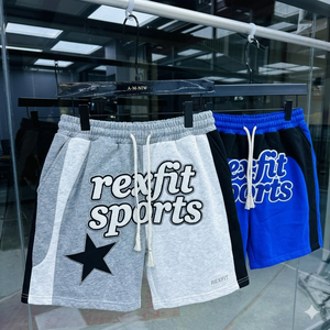 Shorts décontractés pour hommes REXFIT SPORTS, logo personnalisé, coton, pour la gym, la course à pied, le fitness, streetwear, fabricant OEM, shorts de sport - Product Image 3