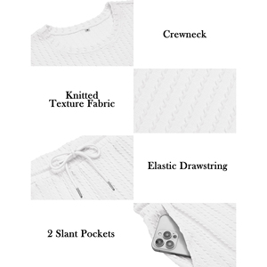 Men's Summer Casual White <b>Waffle</b> Cotton T-<b>Shirt</b> And Shorts Set Crew Neck Casual Summer Breathable Matching Outfit - Product Image 2