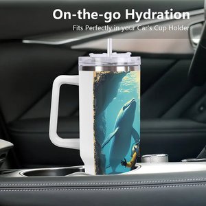 Custom <b>Personalized</b> 40oz Stainless Steel Tumbler With Underwater Diver Design For Outdoor Use - Product Image 3