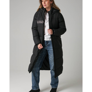 Chaqueta Larga Acolchada de Invierno Personalizada, Resistente al Viento, con Relleno de Poliéster, Capucha, Forro Acolchado, para Mujer - Product Image 1