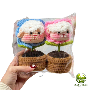 Muñeco de Ganchillo de Animal de Peluche Hecho a Mano, Muñeca Decorativa de Hilo con Flores, Juguete Adorable de Apoyo Emocional para Escritorio de Oficina - Product Image 5