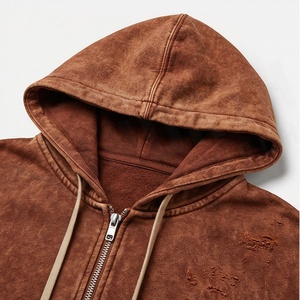 Conjunto de Sudadera con Capucha y Pantalones Deportivos Ligeros, Personalizados, con Efecto Desgastado por el Sol, Lavado Ácido, Bordado 3D, para Hombre, Ropa Deportiva para Gimnasio - Product Image 4