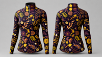 Vêtements de sport OEM personnalisés : Sous-vêtements thermiques de ski à fermeture éclair 1/4, T-shirts de compression respirants, Pantalons respirants, T-shirts pour la course hivernale et l'équitation