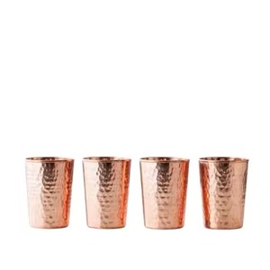 Copper Glass <b>Mirror</b> Polished Smooth Cylindrical Water Tumbler 400ml for Office <b>Desk</b>, Modern Restaurant & Cafe Use Copper Glass - Product Image 3