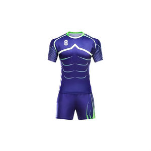 Uniforme de Rugby de Poliéster, Transpirable, de Manga Corta, Ligero, para Uso en Equipo, Logotipo Personalizado, OEM al por Mayor - Product Image 1