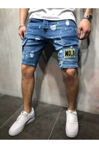 Shorts de Mezclilla para Hombre, Bordados, Rectos, de Alta Calidad, Estilo Urbano, Casuales, Ecológicos, de Secado Rápido, Colores Personalizados, MOQ Bajo, Venta al Por Mayor OEM - Product Image 4