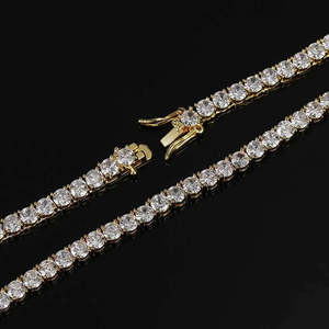 VVS Moissanite Tennis <b>Chain</b> 925 Sterling Silver Rhodium Plated <b>Iced</b> <b>Out</b> Men's Hip Hop Necklace - Product Image 3
