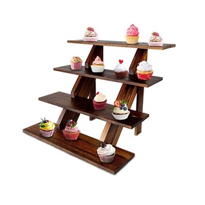 Support à cupcakes rectangulaire réglable en bois de qualité supérieure, présentoir à desserts fait main pour gâteaux, muffins, pâtisseries, tables de célébration - Product Image 5