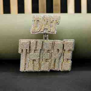 Pendentif Hip Hop personnalisé en acier inoxydable serti de diamants, avec 12,85 CT de diamants de laboratoire, pour unisexe, toutes occasions - Product Image 1