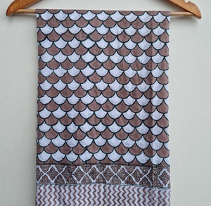 Indian Handmade Cotton Scarves Pareo Women Hand Block Print <b>Boho</b> Beach Wrap <b>Skirt</b> Lightweight Floral Breathable Swim Cover - Product Image 3