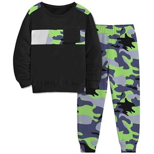 Ensemble sweat-shirt à capuche et pantalon camouflage pour garçons, vêtements décontractés respirants en polyester pour enfants, pour l'hiver - Product Image 4