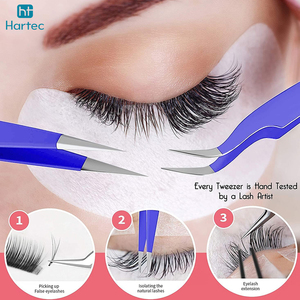 Premium Quality Durable Beauty High-Performance Smooth Purple Coating Stainless Steel Eyelash Extension and Volume Tweezers - Product Image 6
