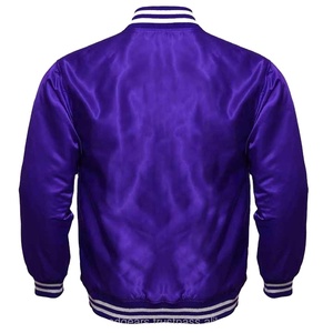 Chaqueta Bomber de béisbol de satén Reversible de diseño personalizado para hombres estudiantes American Varsity Letterman College Sports Wear Woven - Product Image 6