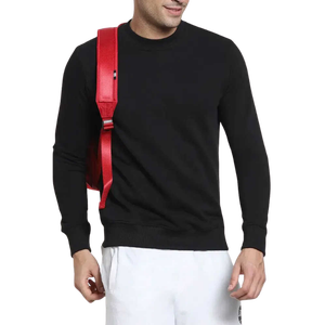 เสื้อสเวตเชิ้ตคอกลมสีดำสำหรับผู้ชาย ทรงปกติ สีพื้น ผ้าถัก ใส่สบาย เหมาะสำหรับฤดูใบไม้ร่วง - Product Image 1