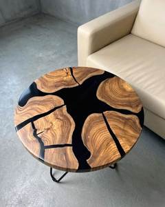 Natural Wood <b>Resin</b> Side <b>Table</b> Premium <b>Epoxy</b> Design End <b>Table</b> Handmade Decorative Display for Modern Homes - Product Image 4
