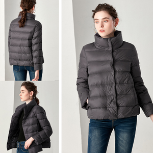 2021 Winter Solid Women Crop Puffer Hooded Down Jacket Bomber Jacket <b>Bubble</b> Coat Women Long Sleeve Thick Zipper <b>Bubble</b> Jackets - Product Image 1